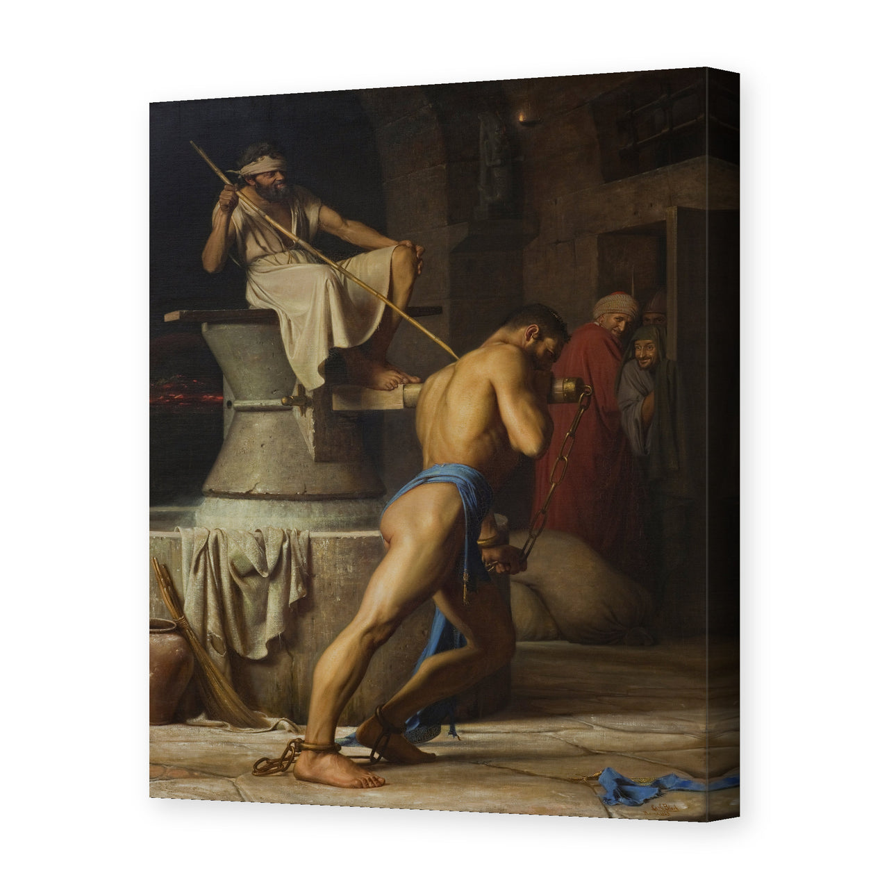 Carl Bloch's 'Samson and the Philistines' painting reproduced as a gallery-wrapped canvas print