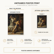 Carl Bloch - Samson and the Philistines poster print size comparison and framing display infographic