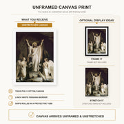 Carl Bloch - The Resurrection canvas print size comparison and framing display infographic