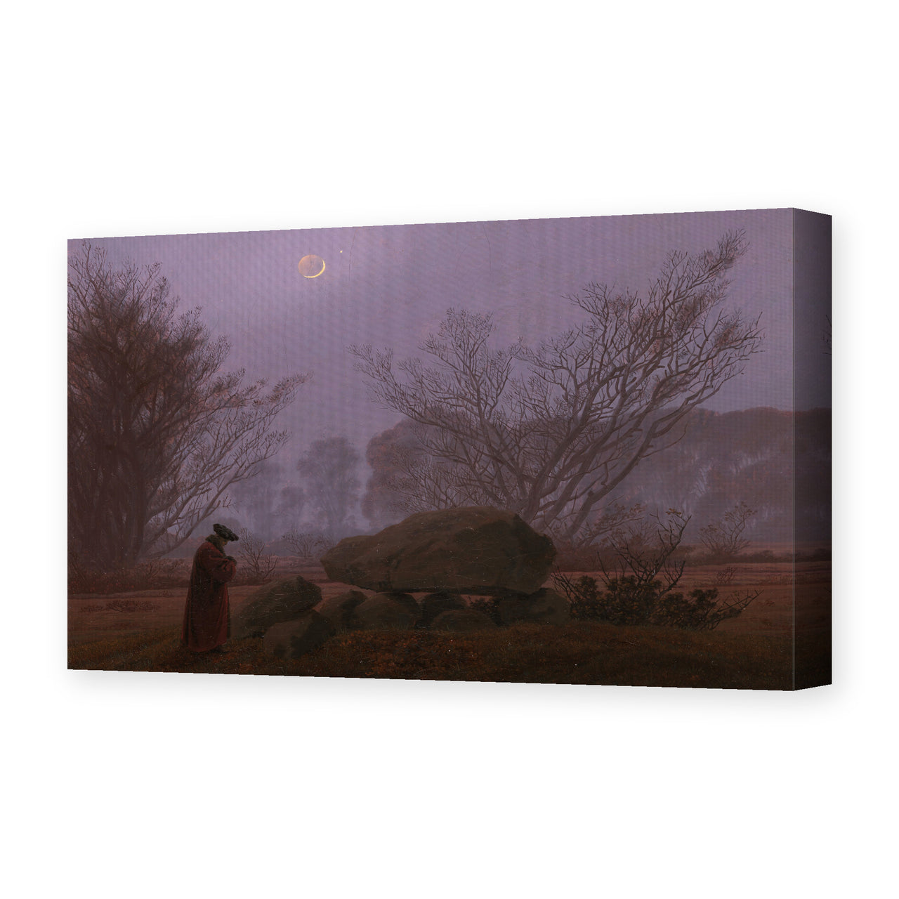 Caspar David Friedrich's 'A Walk at Dusk' painting reproduced as a gallery-wrapped canvas print