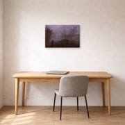 Gallery-wrapped canvas print of Caspar David Friedrich's A Walk at Dusk displayed on a wall in a office