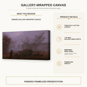 Caspar David Friedrich - A Walk at Dusk gallery wrap canvas construction and hanging details infographic