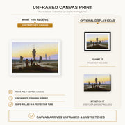 Caspar David Friedrich - The Stages of Life canvas print size comparison and framing display infographic