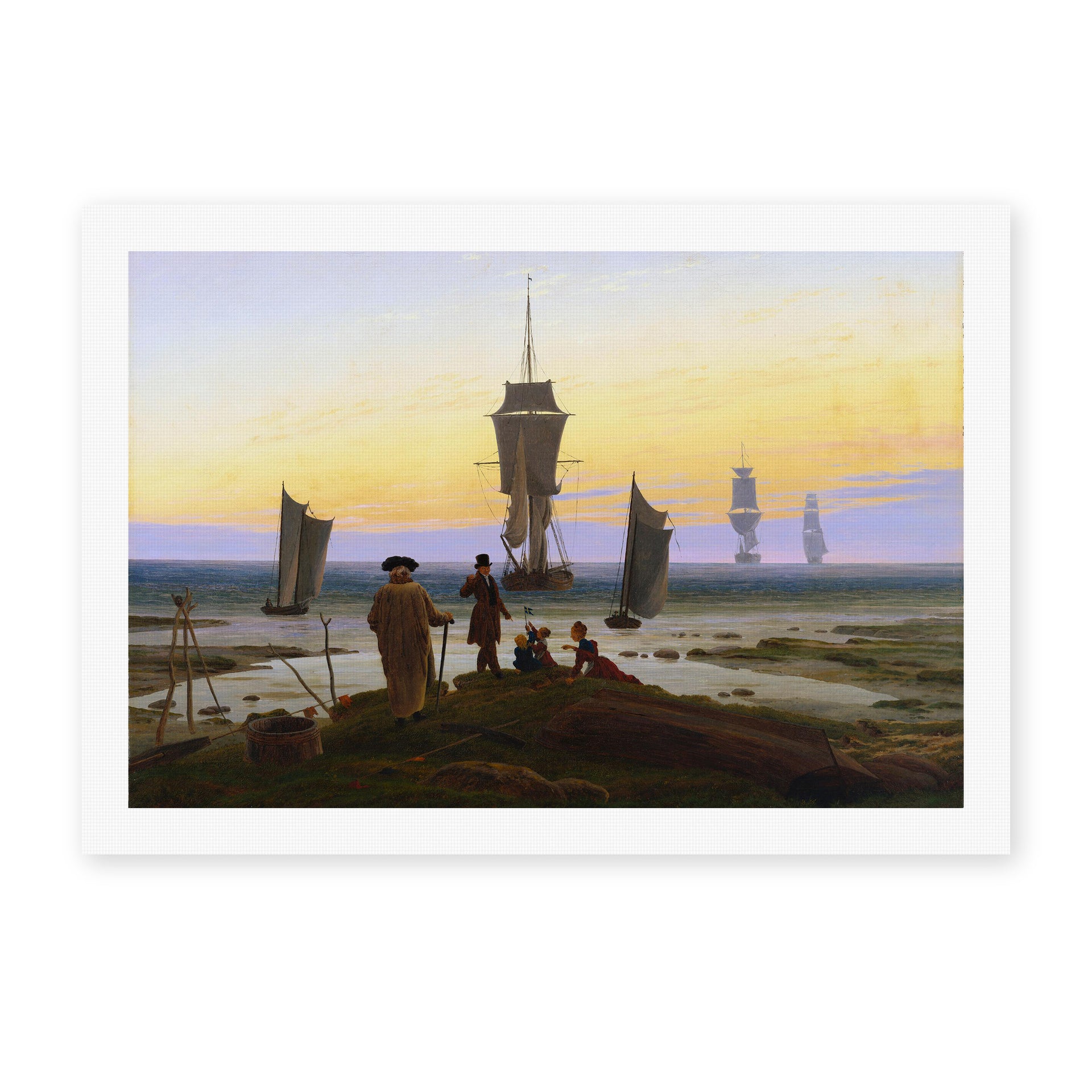 Caspar David Friedrich's 'The Stages of Life' painting reproduced as a rolled canvas print