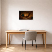 Unframed poster print of Caspar David Friedrich's Two Men Contemplating the Moon displayed on a wall in a office