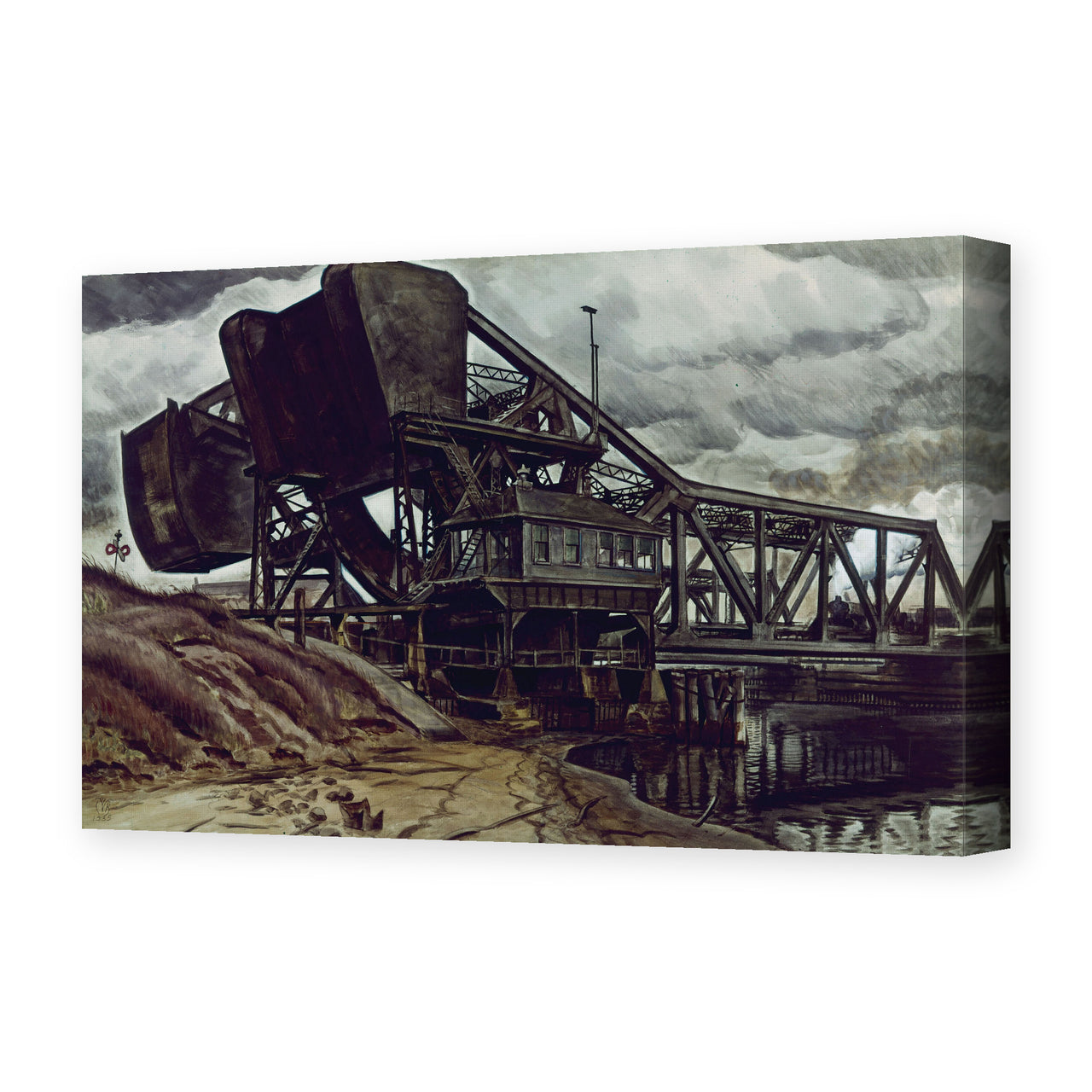 Charles Burchfield's 'Black Iron' painting reproduced as a gallery-wrapped canvas print