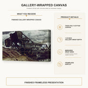 Charles Burchfield - Black Iron gallery wrap canvas construction and hanging details infographic
