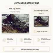 Charles Burchfield - Black Iron poster print size comparison and framing display infographic