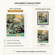 Charles Burchfield - Cricket Chorus in the Arbor canvas print size comparison and framing display infographic
