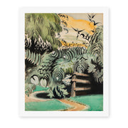 Charles Burchfield's 'Cricket Chorus in the Arbor' painting reproduced as a rolled canvas print
