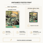 Charles Burchfield - Cricket Chorus in the Arbor poster print size comparison and framing display infographic