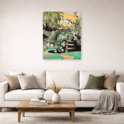 Unframed poster print of Charles Burchfield's Cricket Chorus in the Arbor displayed on a wall in a living room