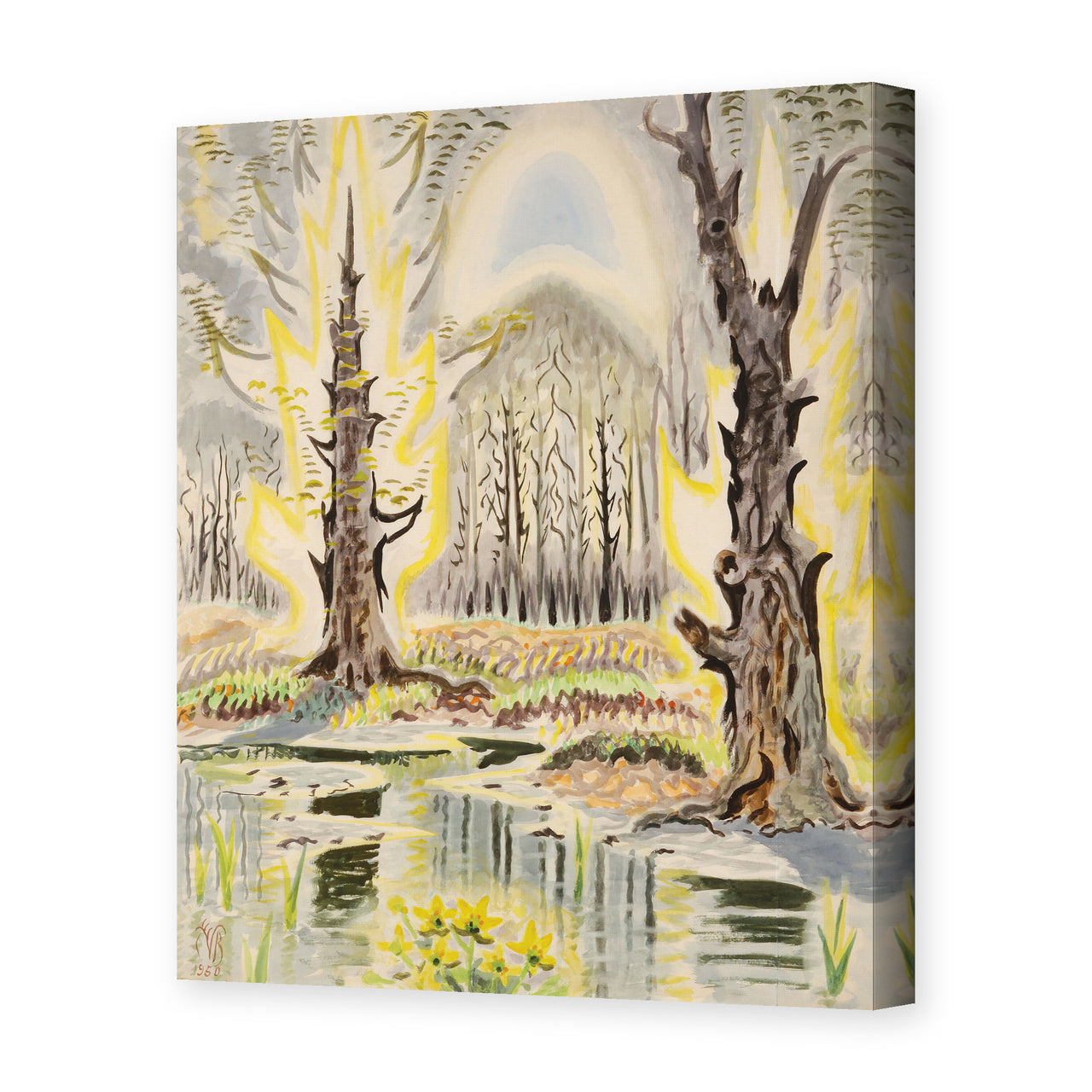Charles Burchfield's 'Glory of Spring' painting reproduced as a gallery-wrapped canvas print