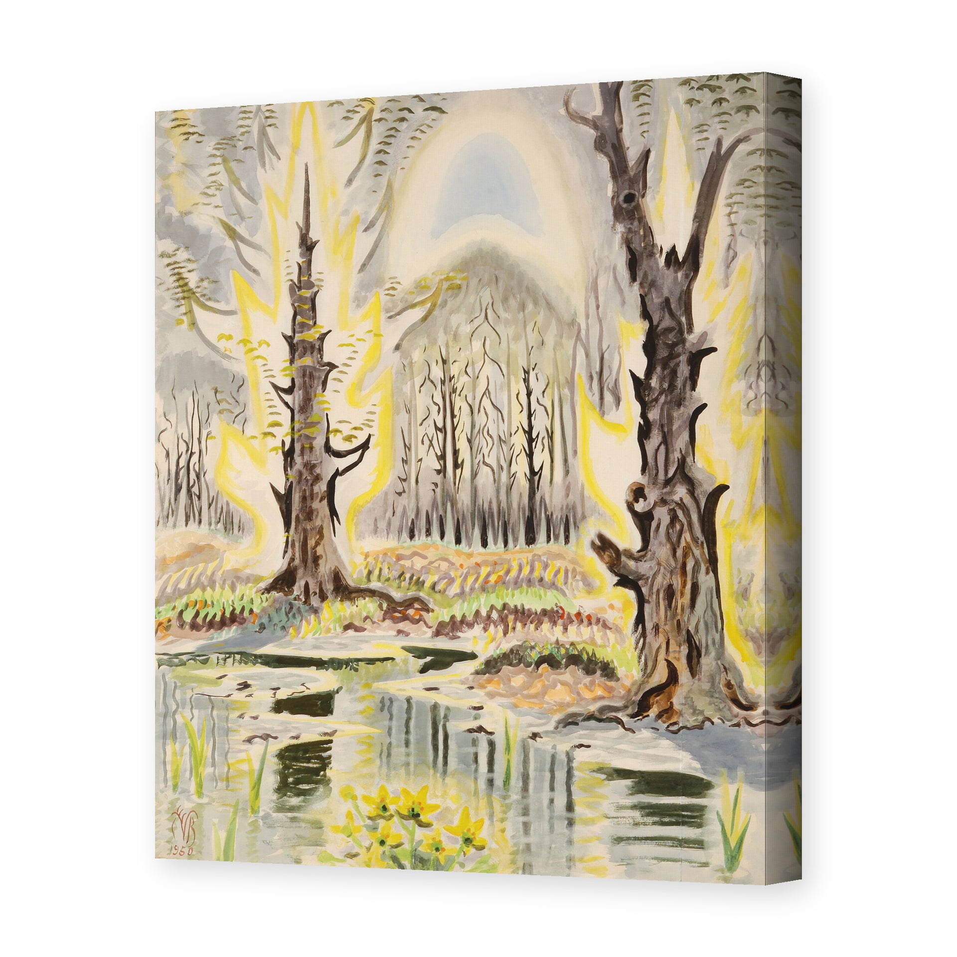 Charles Burchfield's 'Glory of Spring' painting reproduced as a gallery-wrapped canvas print