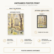 Charles Burchfield - Glory of Spring poster print size comparison and framing display infographic