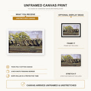 Charles Burchfield - Railroad In Spring canvas print size comparison and framing display infographic