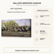 Charles Burchfield - Railroad In Spring gallery wrap canvas construction and hanging details infographic