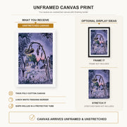Charles Burchfield - September Afterglow canvas print size comparison and framing display infographic