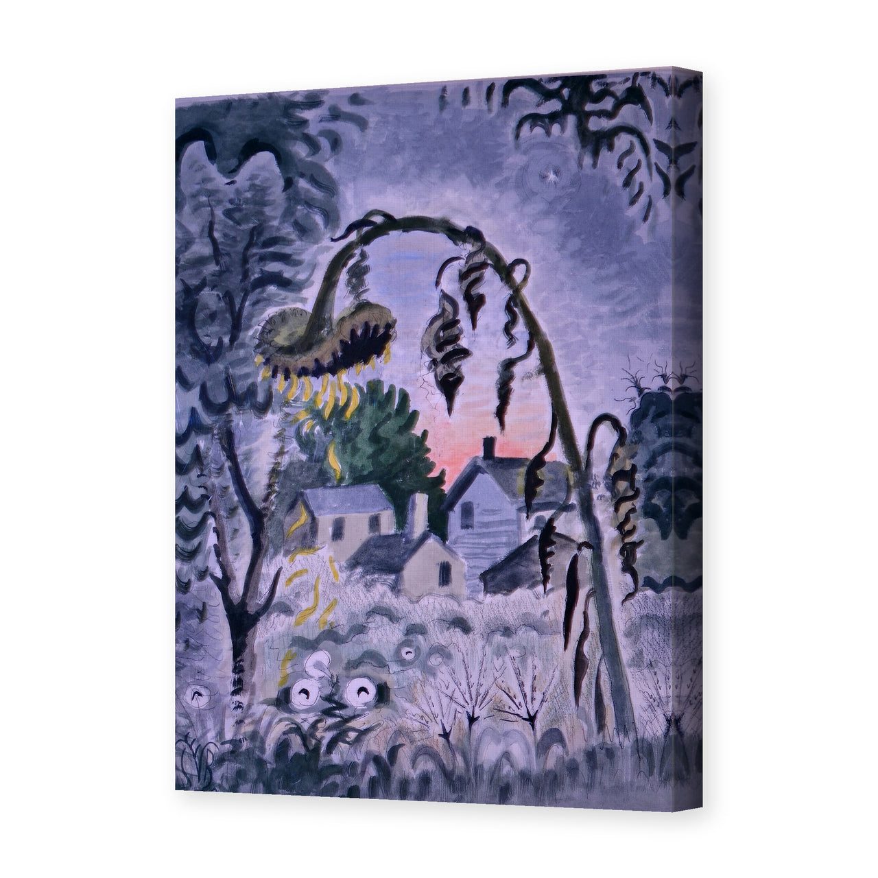 Charles Burchfield's 'September Afterglow' painting reproduced as a gallery-wrapped canvas print
