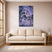Gallery-wrapped canvas print of Charles Burchfield's September Afterglow displayed on a wall in a living room