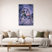 Gallery-wrapped canvas print of Charles Burchfield's September Afterglow displayed on a wall in a living room