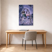 Gallery-wrapped canvas print of Charles Burchfield's September Afterglow displayed on a wall in a office