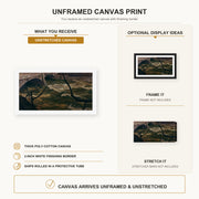 Charles Burchfield - Spring Flood canvas print size comparison and framing display infographic