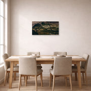 Gallery-wrapped canvas print of Charles Burchfield's Spring Flood displayed on a wall in a dining room