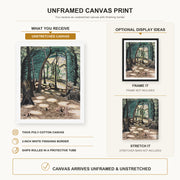 Charles Burchfield - The Bower canvas print size comparison and framing display infographic