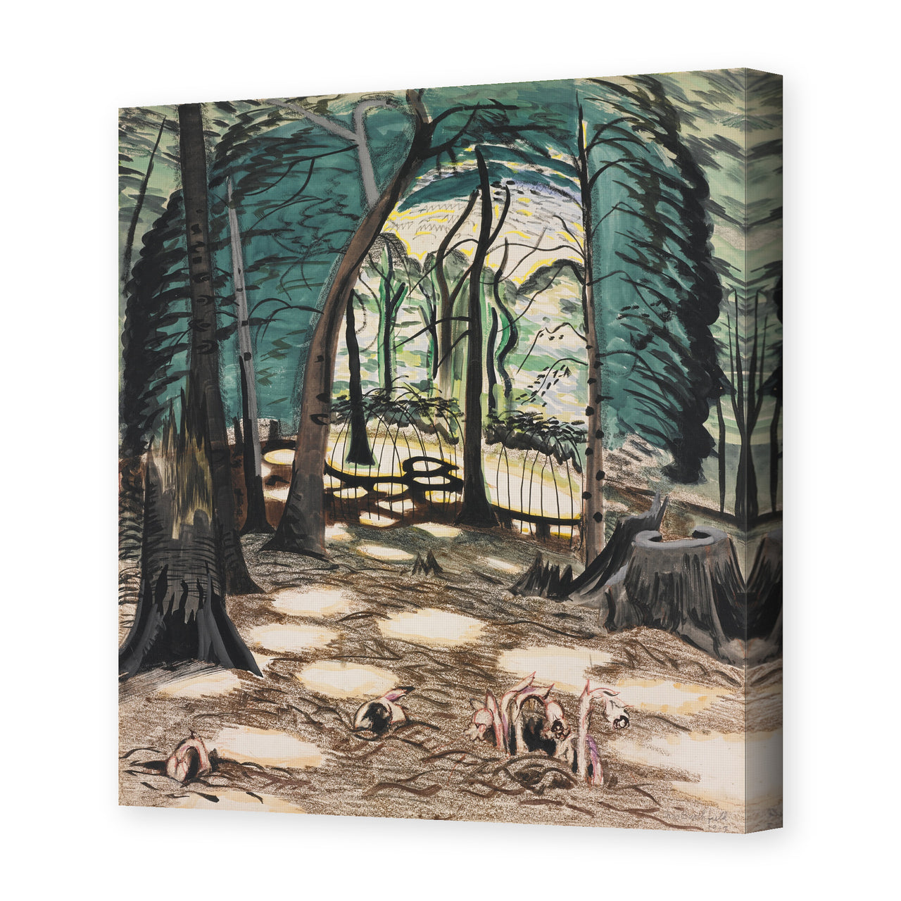 Charles Burchfield's 'The Bower' painting reproduced as a gallery-wrapped canvas print