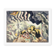 Charles Burchfield's 'The Moth And The Thunderclap' painting reproduced as a rolled canvas print