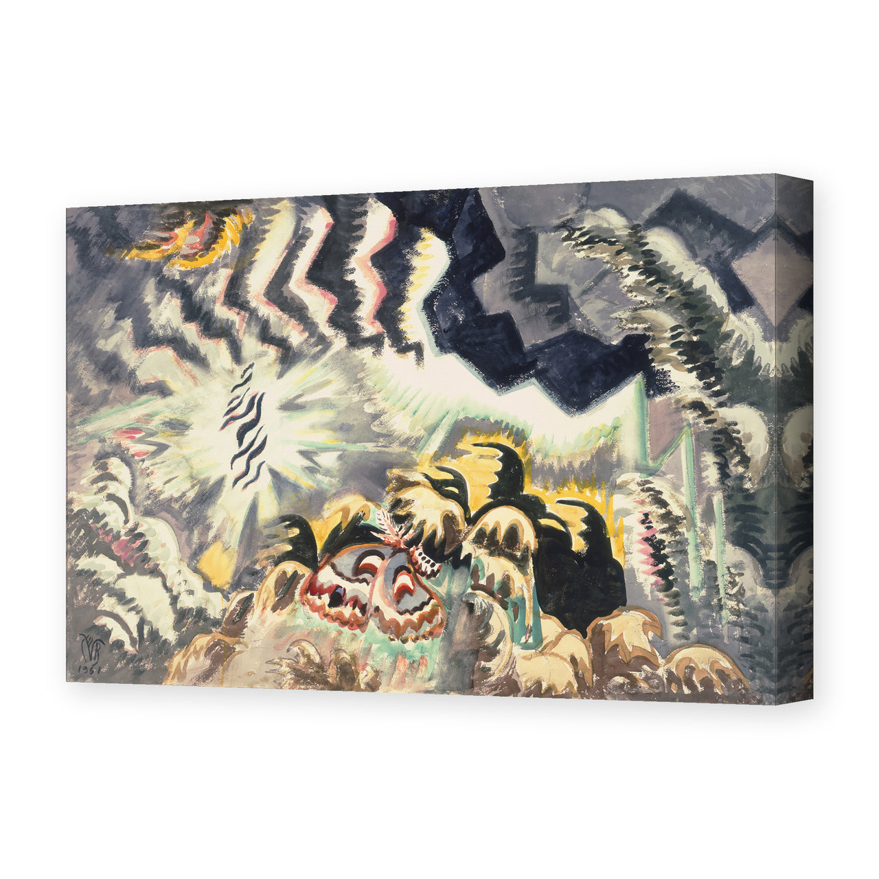 Charles Burchfield's 'The Moth And The Thunderclap' painting reproduced as a gallery-wrapped canvas print