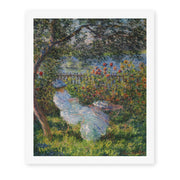Claude Monet's 'Alice Hoschede in the Garden' painting reproduced as a rolled canvas print
