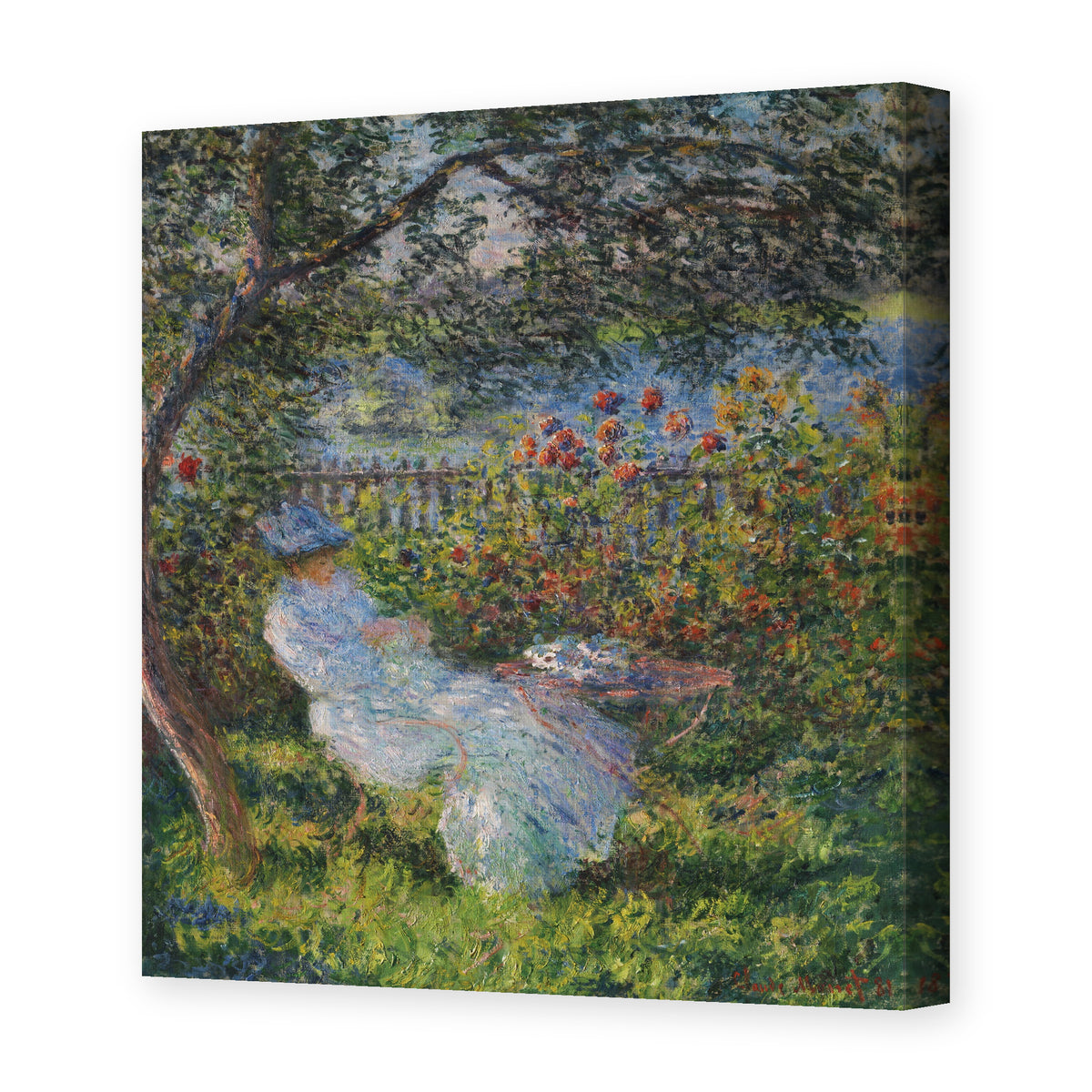 Claude Monet's 'Alice Hoschede in the Garden' painting reproduced as a gallery-wrapped canvas print