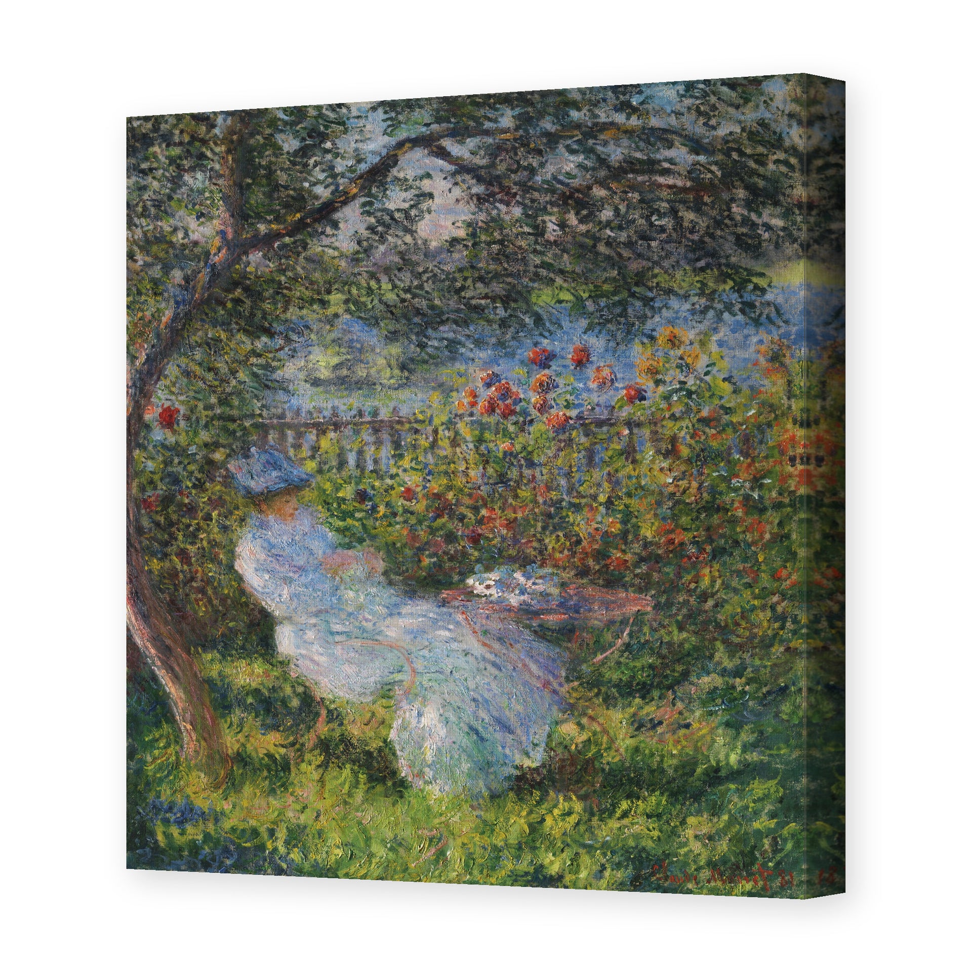 Claude Monet's 'Alice Hoschede in the Garden' painting reproduced as a gallery-wrapped canvas print