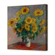 Claude Monet's 'Bouquet of Sunflowers' painting reproduced as a gallery-wrapped canvas print