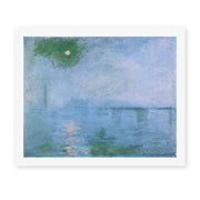 Claude Monet's 'Charing Cross Bridge' painting reproduced as a rolled canvas print