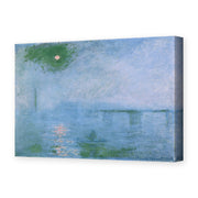Claude Monet's 'Charing Cross Bridge' painting reproduced as a gallery-wrapped canvas print