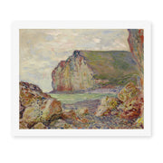 Claude Monet's 'Falaises Des Petites Dalles' painting reproduced as a rolled canvas print