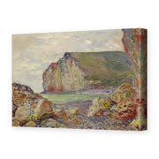 Claude Monet's 'Falaises Des Petites Dalles' painting reproduced as a gallery-wrapped canvas print