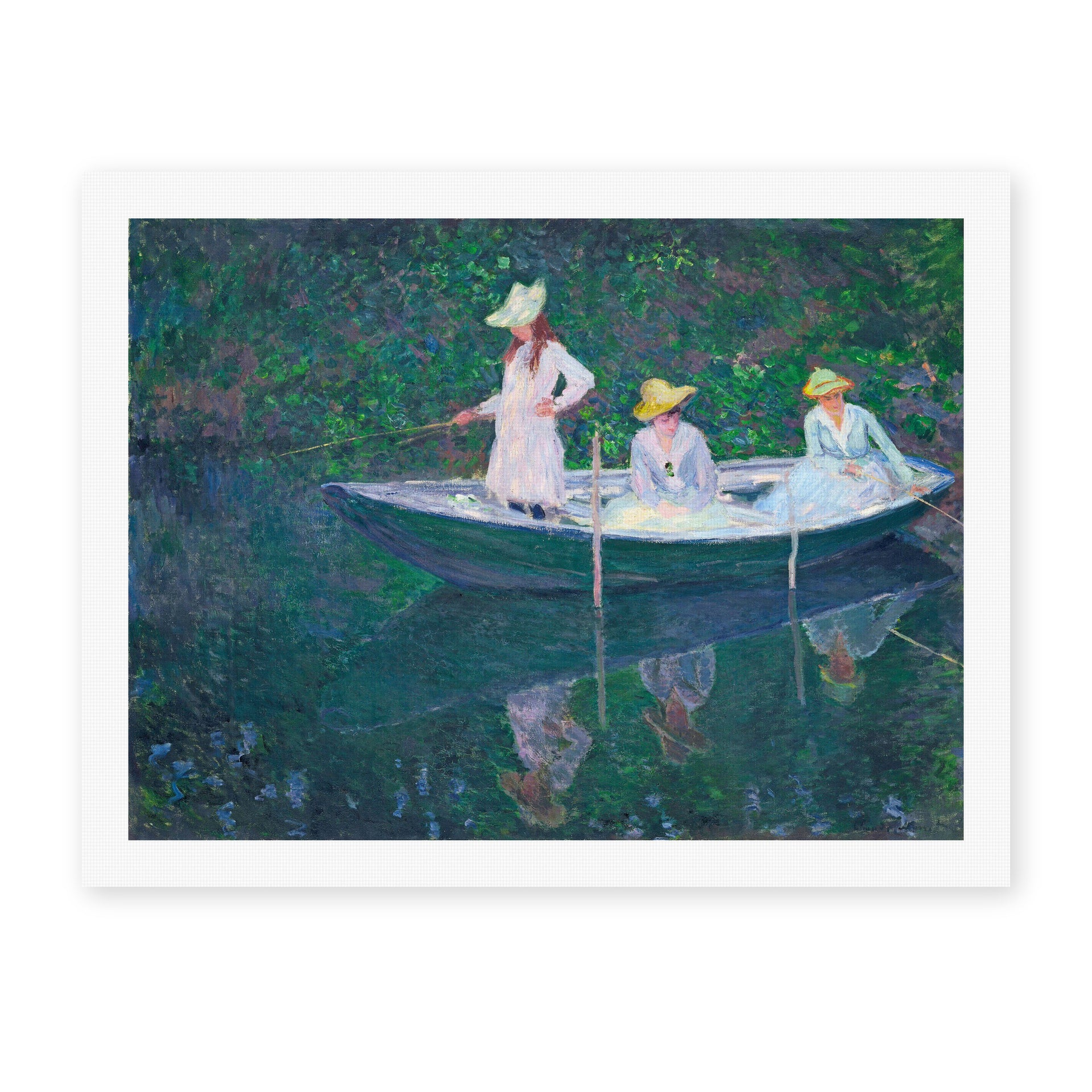 Claude Monet's 'In the Norwegian' painting reproduced as a rolled canvas print