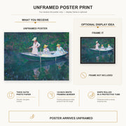 Claude Monet - In the Norwegian poster print size comparison and framing display infographic