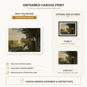 Claude Monet - L'embarcadere Der Pier canvas print size comparison and framing display infographic