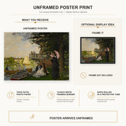 Claude Monet - L'embarcadere Der Pier poster print size comparison and framing display infographic