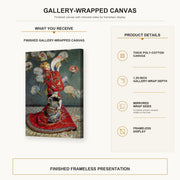 Claude Monet - Japonaise gallery wrap canvas construction and hanging details infographic