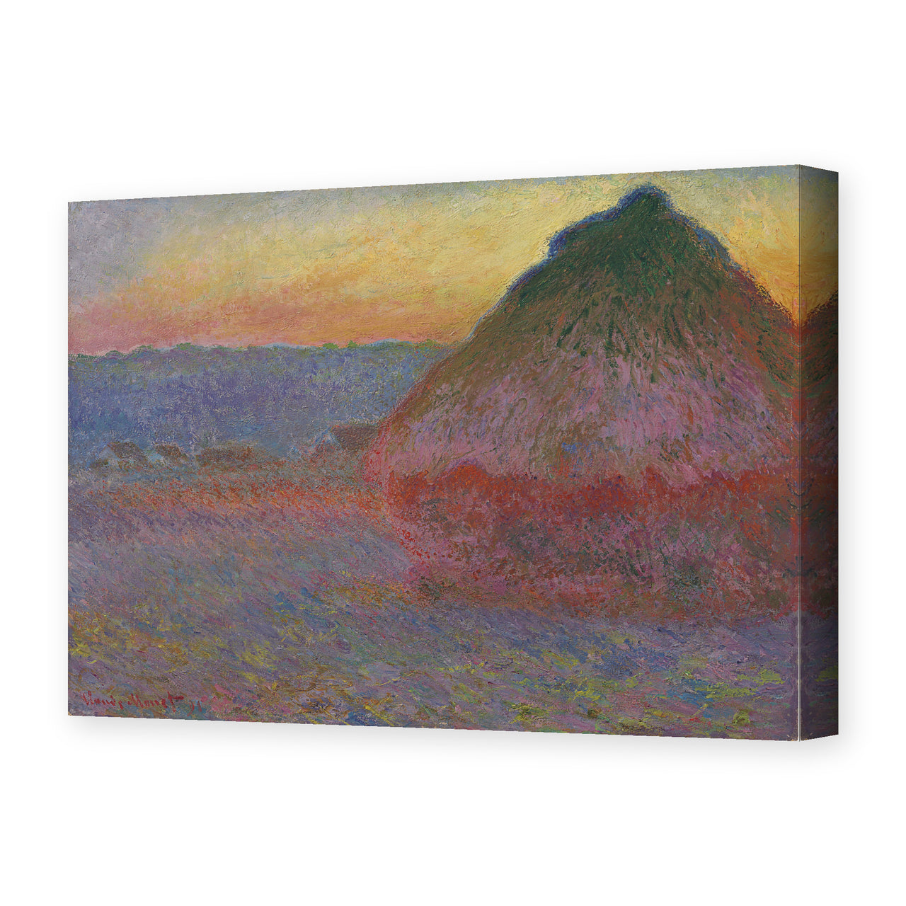 Claude Monet's 'Meule' painting reproduced as a gallery-wrapped canvas print