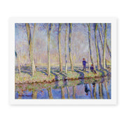 Claude Monet's 'Monet on the Banks of the Epte' painting reproduced as a rolled canvas print