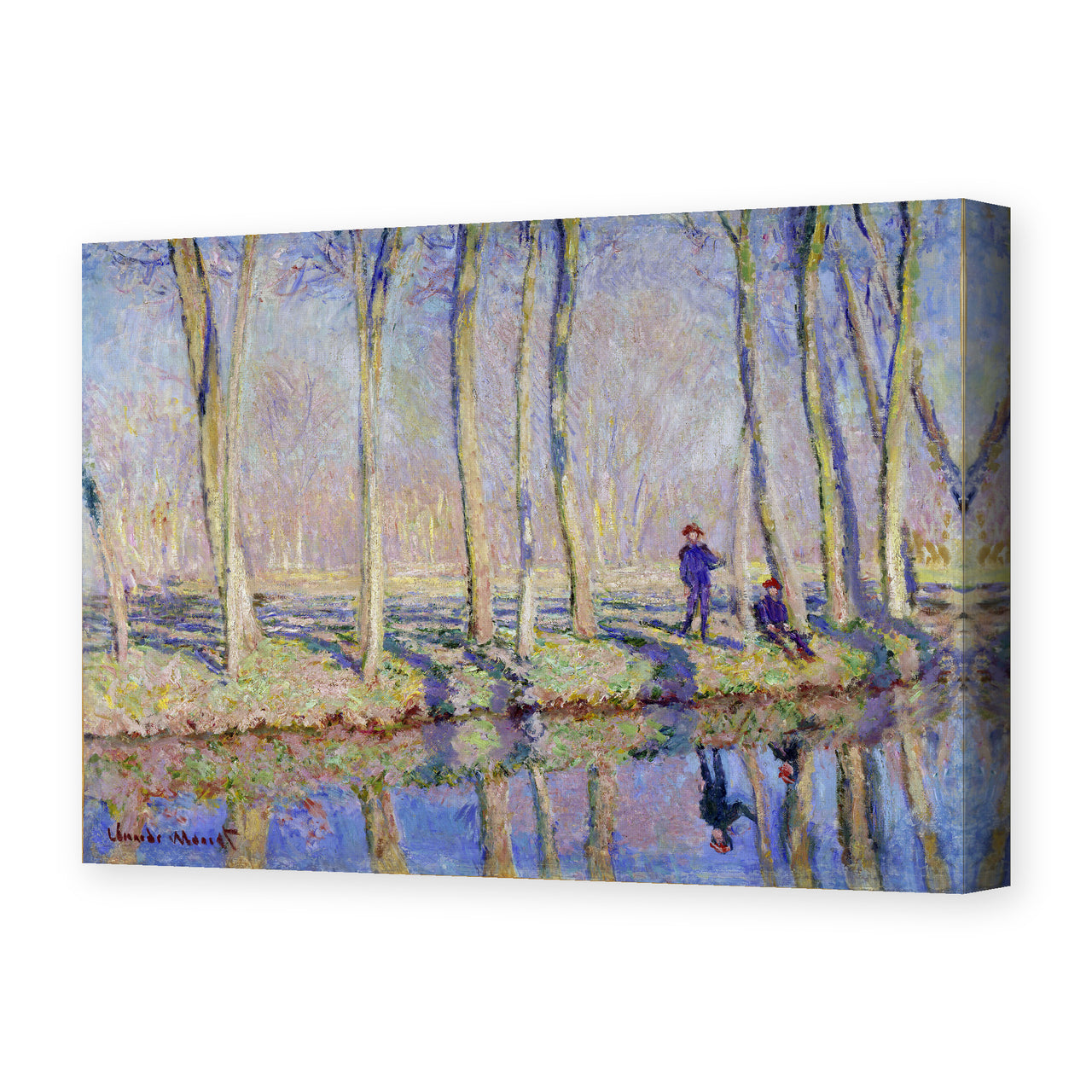 Claude Monet's 'Monet on the Banks of the Epte' painting reproduced as a gallery-wrapped canvas print