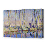 Claude Monet's 'Monet on the Banks of the Epte' painting reproduced as a gallery-wrapped canvas print