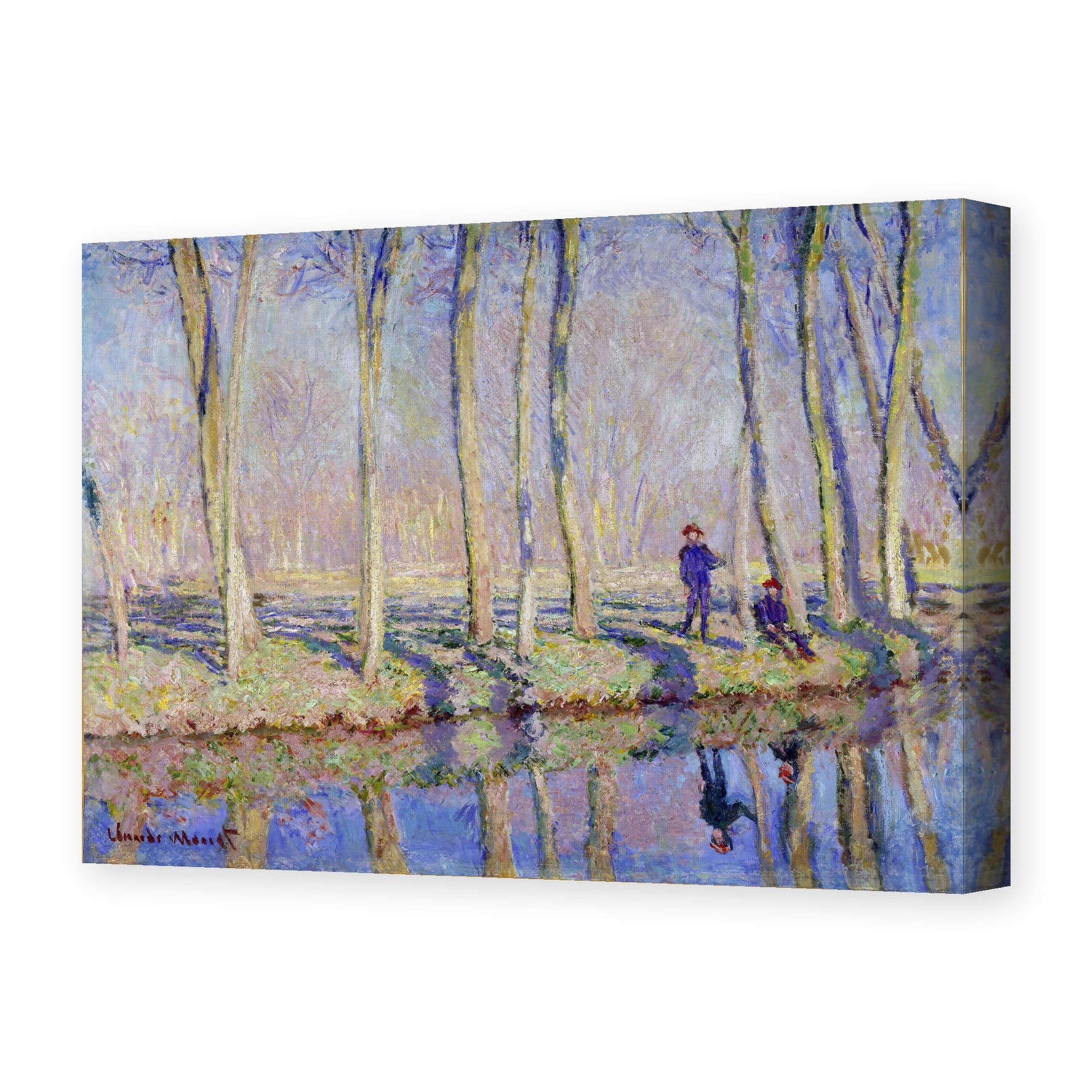 Claude Monet's 'Monet on the Banks of the Epte' painting reproduced as a gallery-wrapped canvas print